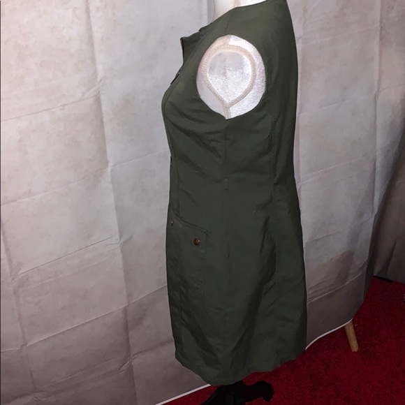 Sharagono Army Green Sleeveless Dress w/Zipper - Picture 8 of 10